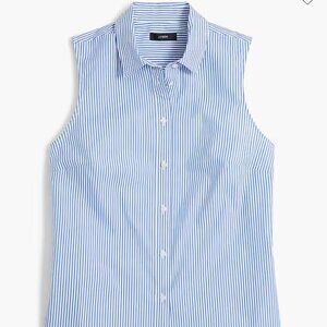 J.Crew Factory Sleeveless signature fit shirt in banker stripe, NWT